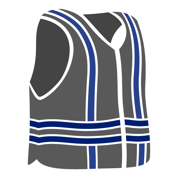 picto gilet bleu et gris