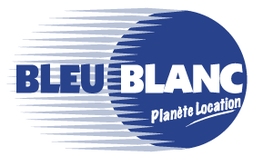 Logo bleu blanc planète location